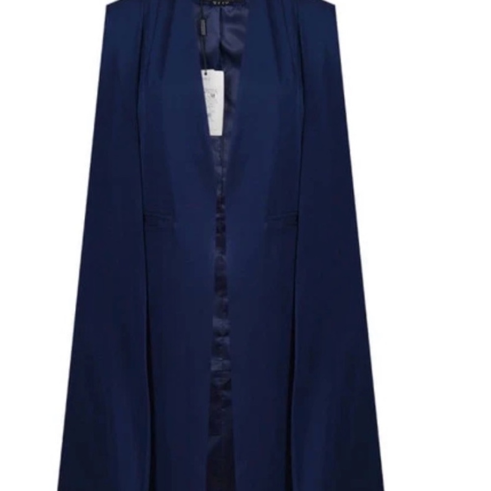 HAODUOYI Navy Women's Cape Jacket